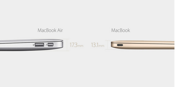 苹果发布会：全新的12英寸Retina屏Macbook新机型。